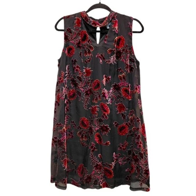 Vestido Gargantilla Terciopelo Luxology 8 Superposición Floral Burnout Foto 1 de 4