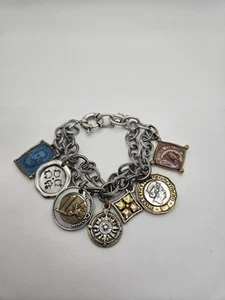 Patricia Nash World Charm Bracelet Faux Coins Dangle Charms - Picture 1 of 11
