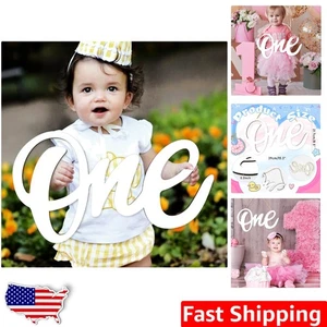 Elegantes Holz Ausschnitt Schild für ersten Geburtstag & Babyparty Deko - Bild 1 von 8