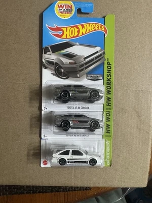 Hotwheels Toyota AE-86 Corolla/ Sprinter Trueno Lote De 3 (Zamac) - Imagem 1 de 4