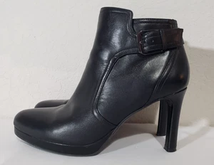 Botín Naturalizer Tatum Talla 8M Botas de Cuero Negro Tacón Alto Cremallera Lateral - Imagen 1 de 3