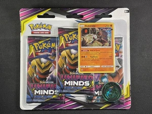 Pokémon Cards Sealed Unified Minds 3 Pack Blister Stakataka Ultra Rare S&M 2019 - Picture 1 of 2