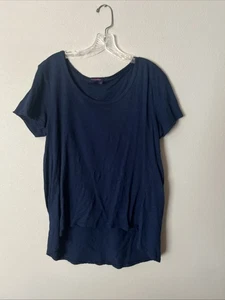 Fresh Produce Woman's T Shirt Top Navy Blue  Size XL Extra Large Hi Low Hem - Picture 1 of 3