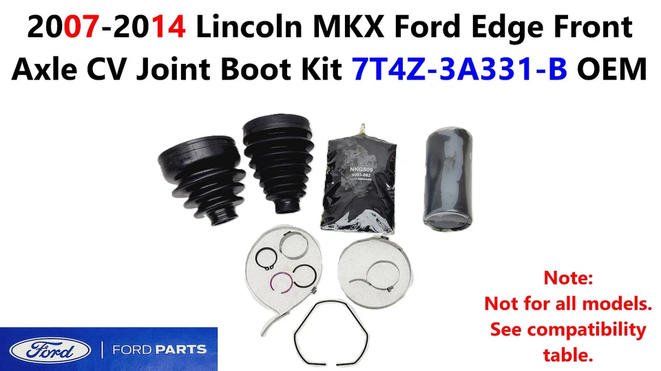 2007-2014 年林肯 MKX 福特边缘前轴 CV 联合靴套件 7T4Z-3A331-B — 第 1/4 张图片
