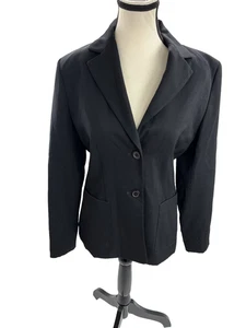Courtenay Damen Größe M Schwarz Blazer Jacke 2 Knopf Karriere Wolle Vintage - Bild 1 von 6