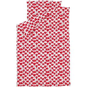 Lousy Livin Bedlinen Bettwäsche "Valentines" White/Red Liebe Love 140x200cm - Picture 1 of 3