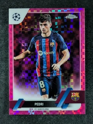 2022-23 Topps Chrome UEFA PEDRI 62/250 Pink X-Fractor SP FC Barcelona #136 - Image 1 of 3