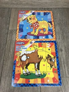 2 rompecabezas de madera de 17 piezas para niños caballo cachorro juguetes de madera real  - Imagen 1 de 7