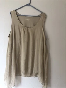 Soft Surroundings sleeveless tank top Plus Size Women’s 1X 100% silk - Picture 1 of 7
