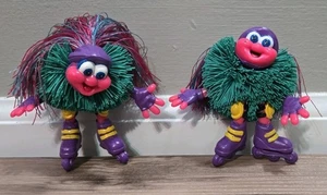 Vintage 90er Koosh Ling Bendable Buddies Kugeln Skye grün pink lila 2 Stück - Bild 1 von 4