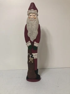 Muelle de lápiz grande de 20" 1 Papá Noel de madera roja con bolsa de juguetes estatuilla de Navidad - Imagen 1 de 11