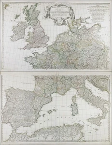 Western Europe Italy Spain British Isles Germany Map Anville 1754 - Picture 1 of 1