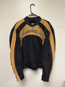 Harley Davidson Men’s Ride Ready Yellow and Black Mesh Motorcycle Jacket Sz. M - Picture 1 of 7