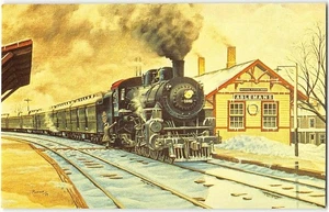 Chicago & Northwestern Railway Viking Train ABLEMANS Wisconsin Depot Postcard - Picture 1 of 2