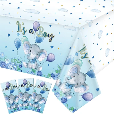 Pack de 3 manteles elefantes decoraciones de baby shower manteles de plástico rectangulares Foto 1 de 4