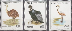 Peru Birds/Darwin's Rhea/Flamingo/Andean Condor SC C364/372/4 1973 Airmail MNH - Picture 1 of 1