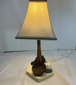 Russ Berrie Lamp Baseball Glove Hat Shoe Bat Base Shade Boys Sports Table Works - Picture 1 of 9