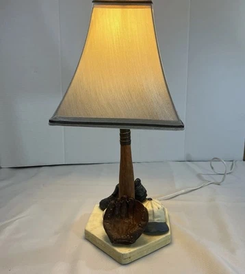 Russ Berrie Lamp Baseball Glove Hat Shoe Bat Base Shade Boys Sports Table Works - Image 1 of 4