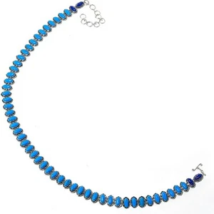 Natural Santa Rosa Turquoise Gemstone 925 Sterling Silver Belt r095 - Picture 1 of 7