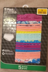 ATHLETIC WORKS 5 PACK GIRLS BRIEFS LARGE (10-12) BRAND NEW - Picture 1 of 4