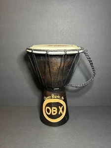 OBX Outer Banks North Carolina Souvenir Hand Carved Wooden Bongo Drum 9.75" - Picture 1 of 8