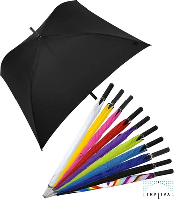 IMPLIVA All Square® quadratischer Stockschirm Damen Herren stabil groß uni viereckig