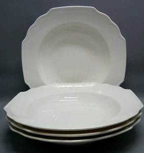 Villeroy & Boch COUNTRY HERITAGE white Rimmed Soup Bowl set of FOUR - Picture 1 of 3