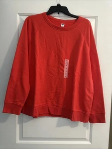 OLD NAVY Womens SIZE XL Coral Orange-Red Sweatshirt NWT! - Picture 1 of 5