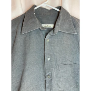 Ermenegildo Zegna Herrenkleid Shirt grau Tasche 100 % Baumwolle Knopf Italien 42 16,5 - Bild 1 von 7