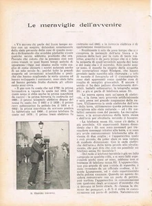 LE MERAVIGLIE DELL'AVVENIRE (da rivista "LA LETTURA" di aprile 1904) - Foto 1 di 1