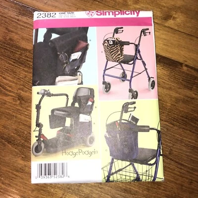 Simplicity 2382 Walker Wheelchair Scooter Bag Sew Pattern  - Image 1 of 2