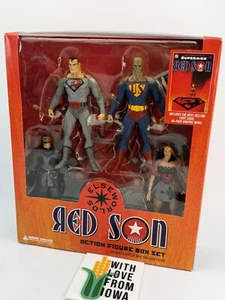 DC DIRECT ELSEWORLDS SUPERMAN RED SON ACTION FIGURE BOX SET 2008 SIGILLATO - Foto 1 di 11