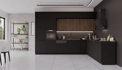 Winkelküche SIENA + MONZA 350x290 cm Küchenzeile Eckküche Küche XL Stauraum - Bild 1 von 4