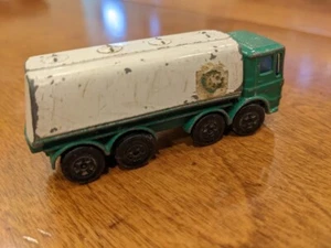 Vintage Matchbox Lesney Ergomatic Cab Tanker Truck BP Die Cast White Green - Picture 1 of 7