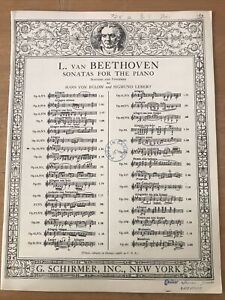 L.Van Beethoven sonatas for the piano  G.Shirmer    1923 amazing shape  music 2