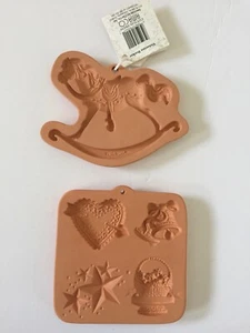 Vintage ~ Cotton Press Terra Cotta Cookie / Art Molds ~ Lot of 2 ~ New - Picture 1 of 10