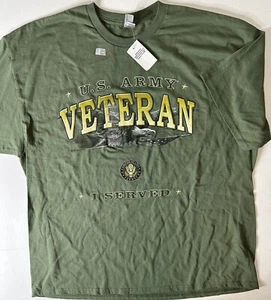 U.S. ARMY VETERAN I SERVED Patriotic Army Green T-Shirt New 2XL - Picture 1 of 4
