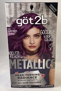 Got2b Schwarzkopf Metallic Permanent Hair Color M 69 Amethyst Chrome Application - Picture 1 of 11