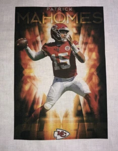 1 Patrick Mahomes Kansas City Chiefs Quilt Block Football SEW SQUARE FABRIC #15 - Picture 1 of 2