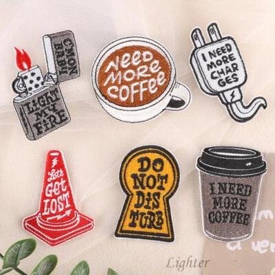 10PCS Words Slogan Letter Biker Patch to Iron on Patches Embroidered Motto Badge - Image 1 of 4
