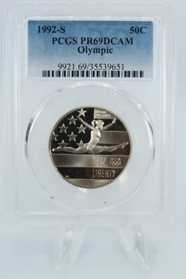 1992-S PCGS PR69DCAM Olympic Clad Commemorative Proof 50C - Image 1 of 2