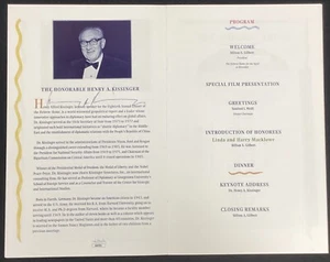 Programa firmado por Henry Kissinger Estados Unidos político Peter Max autógrafo JSA - Imagen 1 de 4