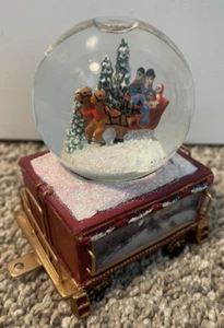 Bradford Exchange Thomas Kinkade Sleigh Ride Miniature Snow Globe Train Car - Picture 1 of 4