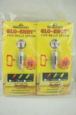 Cuchara Northland Fishing Glo Shot Fire Belly 1/4 OZ UV púrpura tigre (lote de 6) Foto 1 de 3