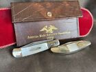 1986 AmericanBladeCollector Association Pocket Knife SET Mother of Pearl Abalone