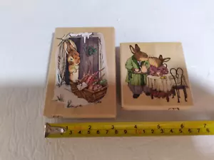 LOTTO 2 FRANCOBOLLI ARTIGIANALI, HOLLY POND HILL + BEATRIX POTTER, UPTOWN/STAMPENDOUS - Foto 1 di 7