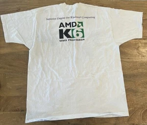 Vintage AMD K6 MMX promo processor rare computer Shirt Mens XL Tech Windows - Picture 1 of 8