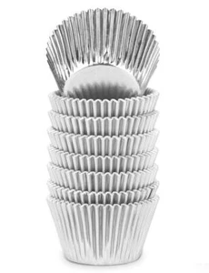 Silver Foil Jumbo Cupcake Liners Metallic Muffin Baking Cups 160count - Picture 1 of 7