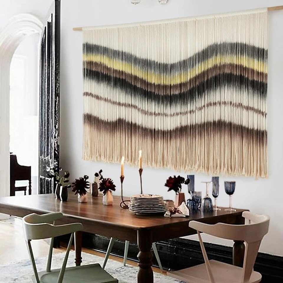 NUEVO Tapiz Anthropologie XL Boho Macramé Tejido Hilo Teñido Colgante de Pared 35 x 60 Foto 1 de 4