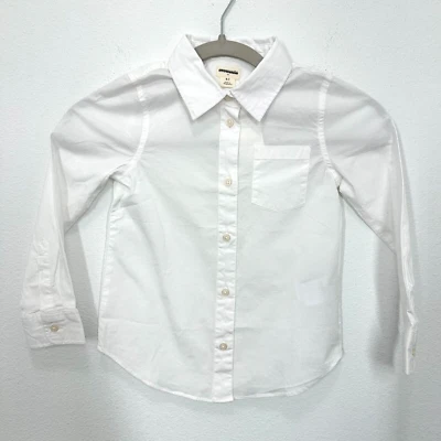 J. Crew Factory Girls' White cotton-blend button-up shirt Size 6/7 School NWT - Image 1 of 4